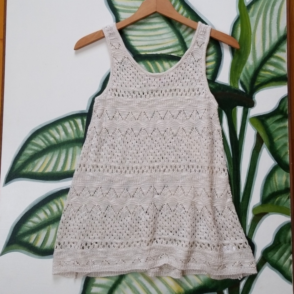 Pink Republic Crochet cream Sleeveless top